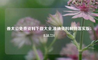 姜太公免费资料下载大全,准确资料解释落实版58.58.724