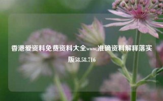 香港爱资料免费资料大全www,准确资料解释落实版58.58.716