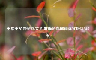 王中王免费资料大全,准确资料解释落实版58.58.706