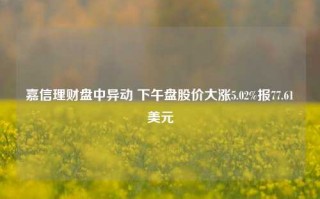 嘉信理财盘中异动 下午盘股价大涨5.02%报77.61美元