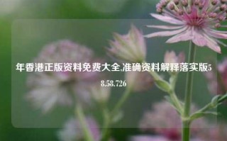 年香港正版资料免费大全,准确资料解释落实版58.58.726