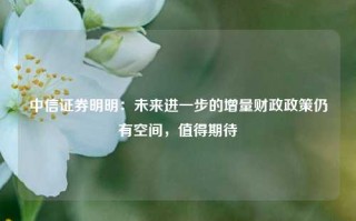 中信证券明明：未来进一步的增量财政政策仍有空间，值得期待