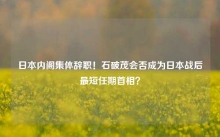 日本内阁集体辞职！石破茂会否成为日本战后最短任期首相？