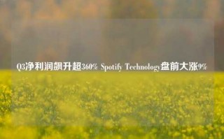 Q3净利润飙升超360% Spotify Technology盘前大涨9%