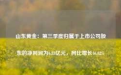 山东黄金：第三季度归属于上市公司股东的净利润为6.83亿元，同比增长46.62%