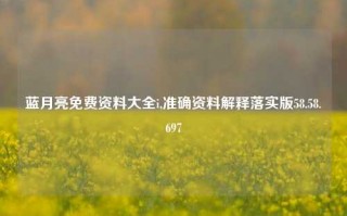 蓝月亮免费资料大全i,准确资料解释落实版58.58.697