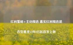 红利策略+主动精选 嘉实红利精选混合型基金12月2日起首发上新