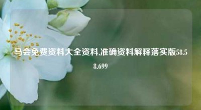 马会免费资料大全资料,准确资料解释落实版58.58.699