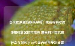 普京批准更新版核学说！此前称将考虑使用核武器的可能性 博雷利：美已授权乌在俄领土300公里内使用美制武器