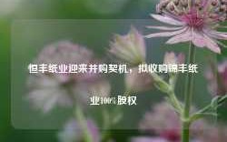 恒丰纸业迎来并购契机，拟收购锦丰纸业100%股权