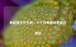 美联储卡什卡利：下个月考虑降息是合理的