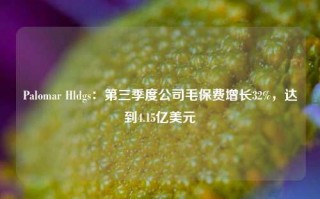 Palomar Hldgs：第三季度公司毛保费增长32%，达到4.15亿美元