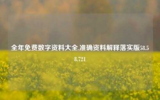 全年免费数字资料大全,准确资料解释落实版58.58.721