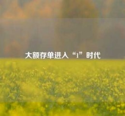 大额存单进入“1”时代