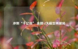 冲刺“千亿级” 金融AI大模型再破局