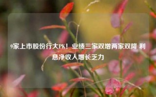 9家上市股份行大PK！业绩三家双增两家双降 利息净收入增长乏力