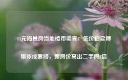 11元海景房当地楼市调查：低价拍卖博眼球成套路，新房价高出二手房3倍