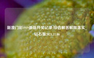 新澳门彩4949最新开奖记录:综合解答解释落实_钻石版2024.11.06