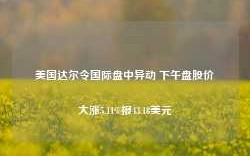 美国达尔令国际盘中异动 下午盘股价大涨5.11%报43.18美元