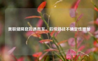 美联储降息如遇而至，后续路径不确定性增加