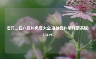 澳门二四六资料免费大全,准确资料解释落实版58.58.693