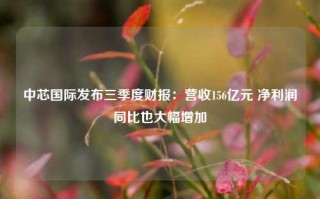 中芯国际发布三季度财报：营收156亿元 净利润同比也大幅增加