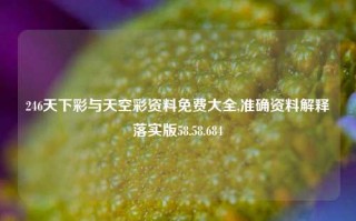 246天下彩与天空彩资料免费大全,准确资料解释落实版58.58.684