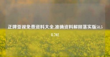 正牌亚视免费资料大全,准确资料解释落实版58.58.702