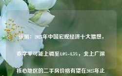 张明：2025年中国宏观经济十大猜想，赤字率可能上调至4.0%-4.5%，北上广深核心地区的二手房价格有望在2025年止跌
