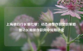 上海银行行长施红敏：动态调整存款定价策略 推动长期限存款向中短期转化