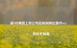 前9月韩国上市公司总利润同比飙升64.5%，创历史新高