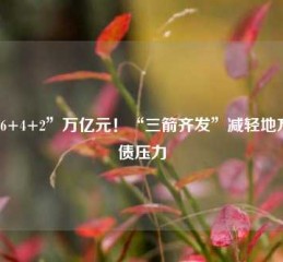 “6+4+2”万亿元！“三箭齐发”减轻地方化债压力