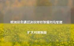 欧洲议会通过决议呼吁加强对乌军援 扩大对俄制裁