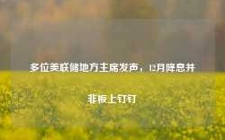 多位美联储地方主席发声，12月降息并非板上钉钉