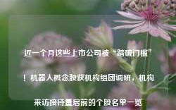 近一个月这些上市公司被“踏破门槛”！机器人概念股获机构组团调研，机构来访接待量居前的个股名单一览