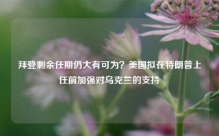 拜登剩余任期仍大有可为？美国拟在特朗普上任前加强对乌克兰的支持