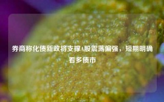 券商称化债新政将支撑A股震荡偏强，短期明确看多债市