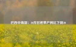 巴西中南部：10月甘蔗单产同比下降20%