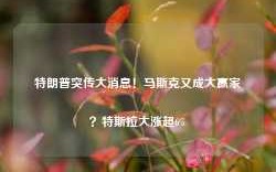 特朗普突传大消息！马斯克又成大赢家？特斯拉大涨超6%