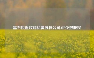 黑石接近收购私募股权公司AIP少数股权