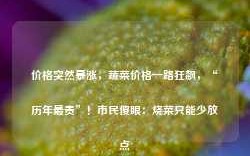 价格突然暴涨，蔬菜价格一路狂飙，“历年最贵”！市民傻眼：烧菜只能少放点