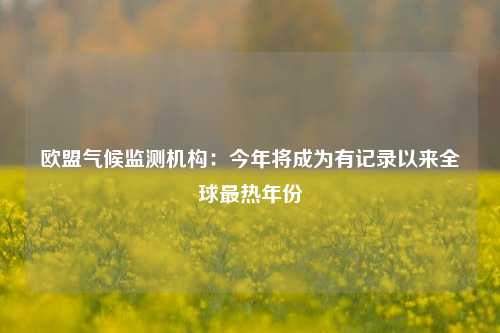 欧盟气候监测机构：今年将成为有记录以来全球最热年份-第1张图片-热门旅游目的地推荐-旅游攻略