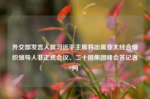 外交部发言人就习近平主席将出席亚太经合组织领导人非正式会议、二十国集团峰会答记者问-第1张图片-热门旅游目的地推荐-旅游攻略