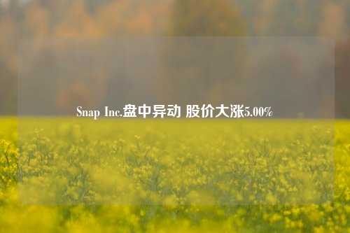 Snap Inc.盘中异动 股价大涨5.00%-第1张图片-热门旅游目的地推荐-旅游攻略