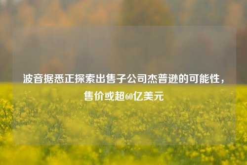 波音据悉正探索出售子公司杰普逊的可能性，售价或超60亿美元-第1张图片-热门旅游目的地推荐-旅游攻略