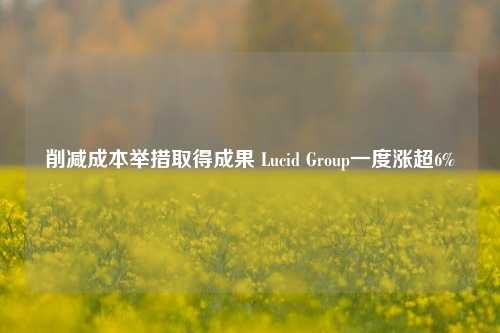 削减成本举措取得成果 Lucid Group一度涨超6%-第1张图片-热门旅游目的地推荐-旅游攻略