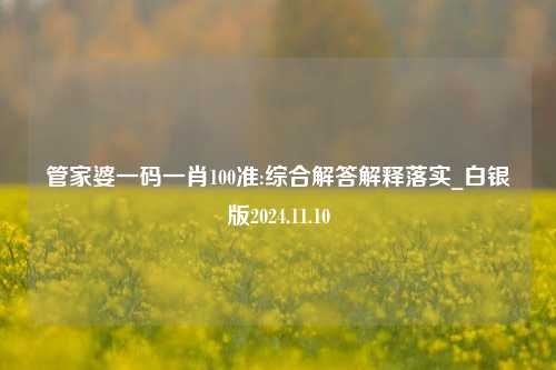 管家婆一码一肖100准:综合解答解释落实_白银版2024.11.10-第1张图片-热门旅游目的地推荐-旅游攻略