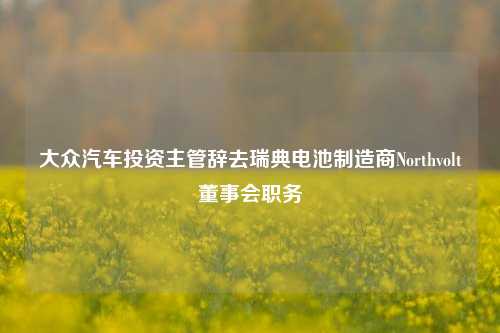 大众汽车投资主管辞去瑞典电池制造商Northvolt董事会职务-第1张图片-热门旅游目的地推荐-旅游攻略