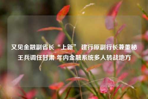 又见金融副省长“上新” 建行原副行长兼董秘王兵调任甘肃 年内金融系统多人转战地方-第1张图片-热门旅游目的地推荐-旅游攻略