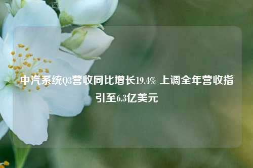 中汽系统Q3营收同比增长19.4% 上调全年营收指引至6.3亿美元-第1张图片-热门旅游目的地推荐-旅游攻略